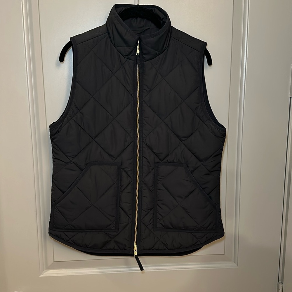 NWT J.Crew Black Quilted Vest